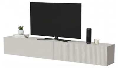 Image de Sindia - Meuble TV 200x30x31h cm Beige, une Étagère