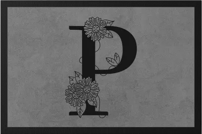 Produktbild von Buchstaben- P  mit Buchstabe Alphabet Monogramm Blumenmotiv Geschenkidee Anfangsbuchstabe