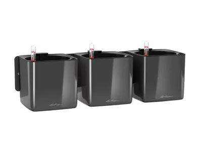 Obrázok produktu pre LECHUZA Green Wall Home Kit Glossy, Kvetináč, Nástenný, Polypropylén (PP), Čierna, Štvorec, Vnútorný