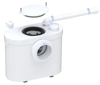 Toiletten-Mazerator, leise (46 dB), 400 W, 33,9 x 22,2 x 29 cm