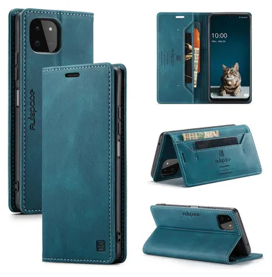 Obrázek produktu pro Galaxy A22 5G Pouzdro, RetroPolyuretanKožené Pouzdro, Stojánek a Ochranné Pouzdro pro Samsung Galaxy A22 5G modré