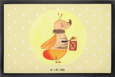 Produktbild von Mr. & Mrs. Panda Schmutzmatte Glühwürmchen 60 x 90 cm - Gelb Pastell - Geschenk, Liebe, Fußabtreter, Abtreter, Liebesspruch, Schmutzfangmatte, Heiratsantrag, Jahrestag