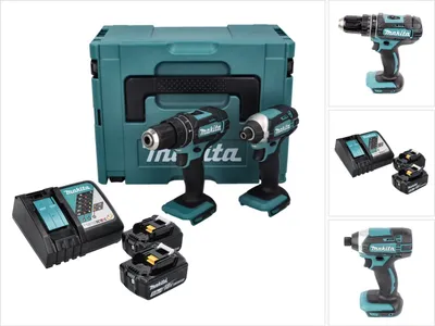 Produktbild von MAKITA Kit DLX2131TJ (DTD152 + DHP482 + 2 x 5,0 Ah + DC18RC + MAKPAC 3)