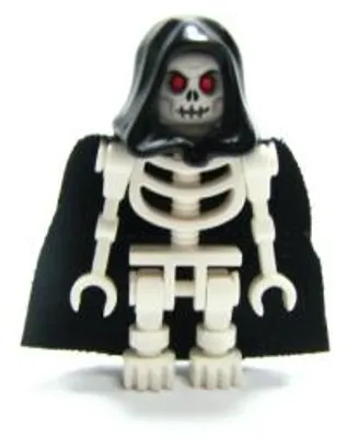Immagine prodotto di LEGO Minifigura dell'era fantasy - Guerriero scheletrico, colore bianco, cappuccio nero (codice: cas378)