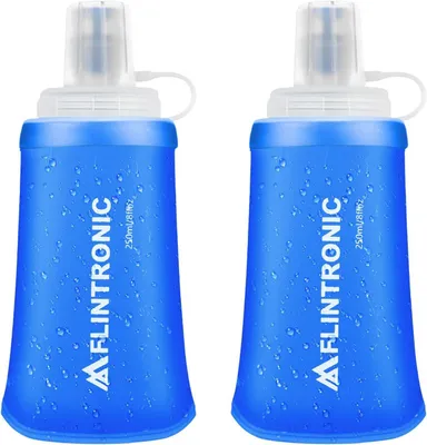 Productafbeelding van Opvouwbare softflask - 250 ml - Set van 2 - BPA-vrij - Blauw