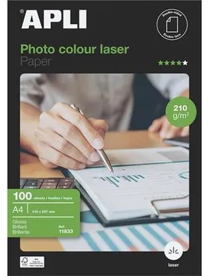 Fotopapier, do laserových tlačiarní, A4, 210 g, lesklý, obojstranný, APLI "Premium Laser"
