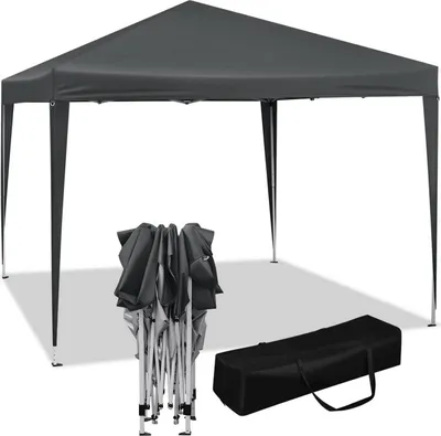 Obrázok produktu pre WOLTU Pavilón Pop-Up Vodotesný skladací pavilón Ochrana pred slnkom Záhradný pavilón na terase Kempingový festival Pagoda Stan Oxford Kovový rám 3 x 3 m Antracit