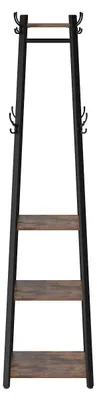 Zdjęcie produktu dla Wieszak na ubrania – brązowy – metalowa konstrukcja – 45 x 45 x 181 cm