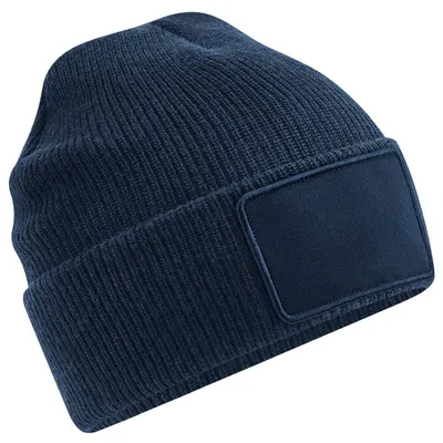 Imagen del producto de Beechfield - Gorro con parche desmontable, modelo LT675 (talla única), color azul oscuro