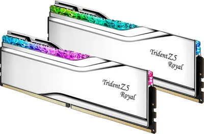 Produktbild von DIMM 32 GB DDR5-6800 (2x 16 GB) Dual-Kit (silber, F5-6800J3445G16GX2-TR5S, Trident Z5 Royal Silver, INTEL XMP)