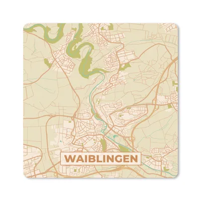 Produktbild von MuchoWow® Mauspad Mousepad Waiblingen - Karte - Vintage - Stadtplan 30x30 cm - Mousepads - Maus Mat - Pad - Mausunterlage - Gaming