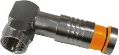 Obrázek produktu pro F konektor úhlový kompresní pro kabel Ø 6,8-7,2 mm F úhlový kompresní konektor poniklovaný