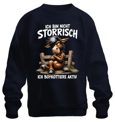 Produktbild von Ich bin nicht störrisch ich boykottiere Statement Sarkasmus Sweatshirt Pullover, Navy, S