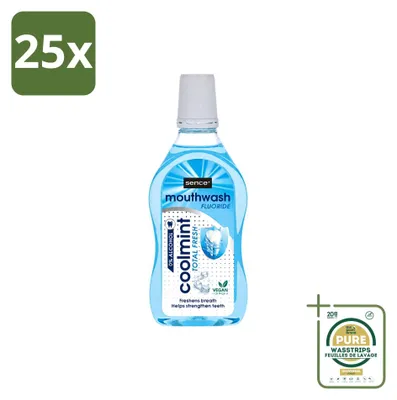 Image de 25 flacons de solution bucco-dentaire Sence Fresh Coolmint, 500 ml chacun, lot de 25