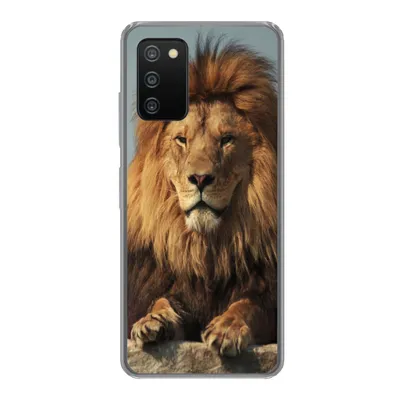 Produktbild von MuchoWow® Handyhülle Schutzhülle Hülle für Samsung Galaxy A03s Löwe - Felsen - Porträt Silikon Softcase Handy Hülle - Schutz