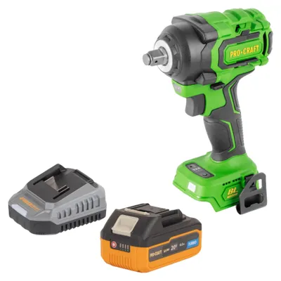 Produktbild von Procraft PWA18bb Akku Schlagschrauber 20 V 550 Nm 1/2" Brushless + 1x Akku 4,0 Ah + Ladegerät