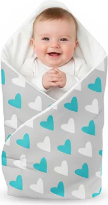 Obrázok produktu pre 75 x 75 cm nosítko pre bábätká – tyrkysové srdiečka