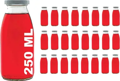 Image de Omgoods - Lot de 24 flacons en verre vides avec bouchon à vis, 250 ml