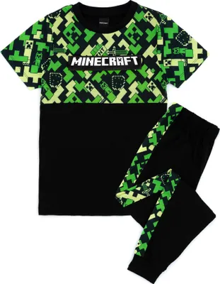 Obrázek produktu pro Minecraft - Chlapecké pyžamo s dlouhými kalhotami a krátkým rukávem NS9307 (116) (Zelená/černá)