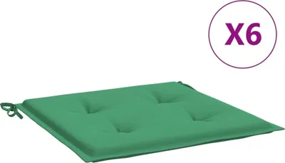 Obrázok produktu pre vidaXL Vankúše na záhradné stoličky 6 ks. Zelená látka Oxford 50x50x4 cm