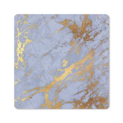 Produktbild von MuchoWow® Mauspad Mousepad Marmor - Blau - Gold 20x20 cm - Mousepads - Maus Mat - Pad - Mausunterlage - Desk Mat - Bureauartikeln