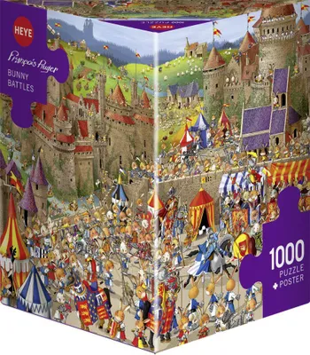 Produktbild von Puzzle 1000 Teile. Schlacht der Kaninchen, Ruyer Francoise (Puzzle + Poster)
