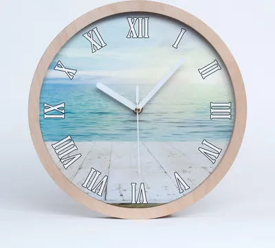 Produktbild von Holzuhr 25fi cm wanduhr - weiße Spitzen - Meer