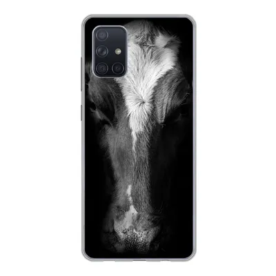Produktbild von MuchoWow® Handyhülle Schutzhülle Hülle für Samsung Galaxy A51 Kuh - Tiere - Schwarz Silikon Softcase Handy Hülle - Schutzabdeckung