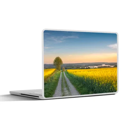 Produktbild von MuchoWow® Laptop Aufkleber Sticker Cover Blumenfeld - Gelb - Blumen 25x18 cm - Laptop-Deko