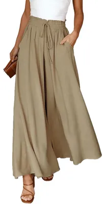 Produktbild von Damenhosen Weit Elegantes Lässiges High Waist Bequem Beige XL