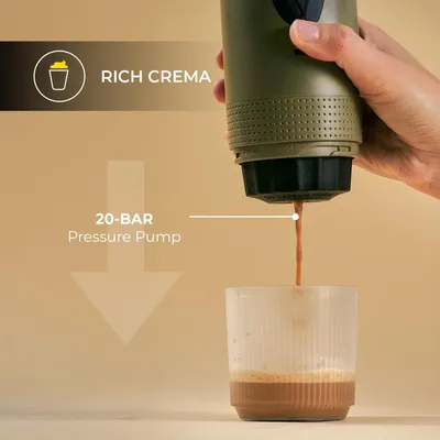 Produktbild von CHiATO brewPLAY Smart Tragbare Reisekaffeemaschine – Grün