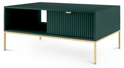Imagen del producto de Mesa de centro Roza Verde labrador, patas doradas