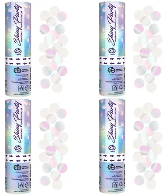 Produktbild von 4 Konfettikanonen irisierend glitzer