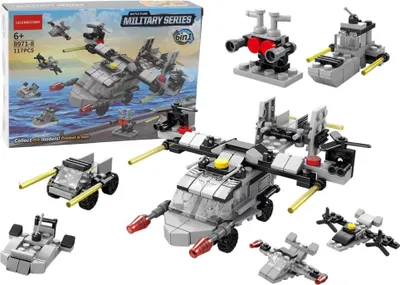 Image de Blocs de construction « Hélicoptère 6 en 1 » 117 pièces - Leantoys