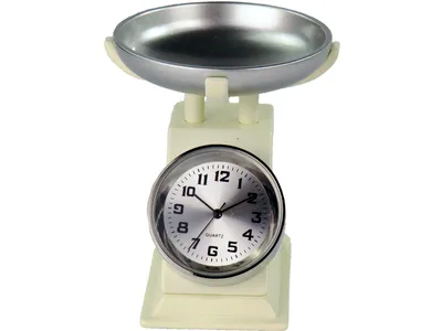 Produktbild von Tischuhr Siva Clock Küchenwaage Metall Quarzuhr