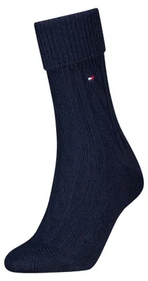 Produktbild von Damenstrümpfe mit Zopfmuster - Navy - 35-38
