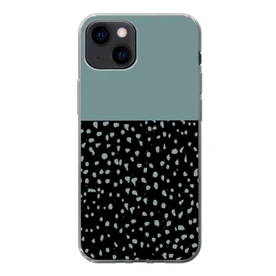 Produktbild von MuchoWow® Handyhülle Schutzhülle Hülle für iPhone 13 mini Polka dots - Grün - Schwarz Silikon Softcase Handy Hülle - Softcase