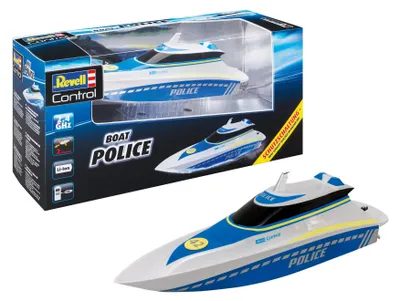 Productafbeelding van Revell Control RC Politieboot | Afstandsbestuurd bootje | Vanaf 8 jaar | Met ingebouwde Li-ion accu en pistoolvormige afstandsbediening | Moderne 2,4 GHz afstandsbedieningstechnologie