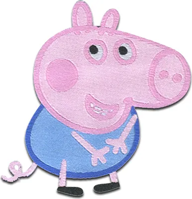 Produktbild von Peppa Wutz © Schorsch Wutz - Aufnäher, Bügelbild, Aufbügler, Applikationen, Patches, Flicken, Zum Aufbügeln, Größe: 5,1 x 5,1 cm
