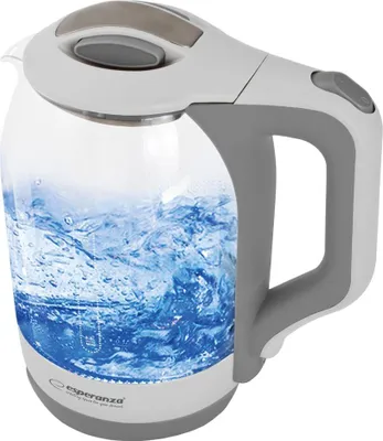 Productafbeelding van Esperanza waterkoker van glas met LED-verlichting, model Yukon, 1,7 liter, wit
