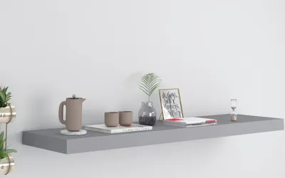 Immagine prodotto di The Living Store Scaffale galleggiante grigio 90x23,5x3,8 cm MDF