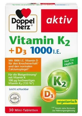 Produktbild von Doppelherz Vitamin K2+D3 1000 I.E. Tabletten 30 St