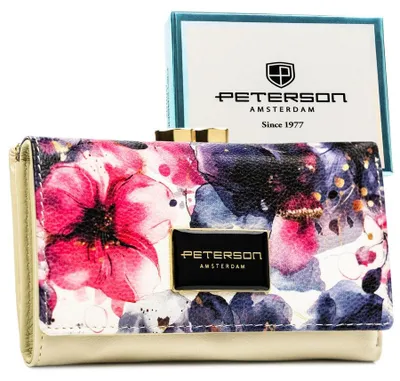 Obrázek produktu pro Peterson dámská peněženka RFID kožená multicolor růžová 14x8,5 cm