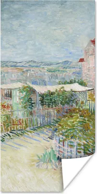 Produktbild von MuchoWow® Poster Montmartre: hinter der Mühle von Galette - Vincent van Gogh 80x160 cm - Kinderzimmer