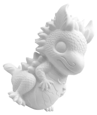 Produktbild von Bemalbares Drachen-Sparschwein mit flachem Boden, ein perfektes Geschenk für Drachenliebhaber.