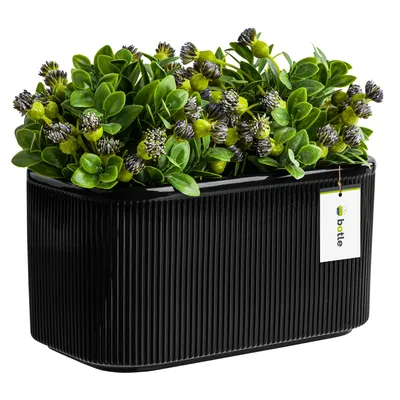 Produktbild von Blumentopf Blumenübertopf Gehäuse Farbe Schwarz 25,5 cm H13,5 cm Glanz Oberfläche Modern Glamour