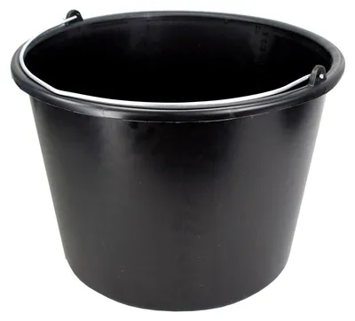 Produktbild von Baueimer Wassereimer Kunststoff 12L Kübel schwarz mit Skala und Metall-Tragbügel