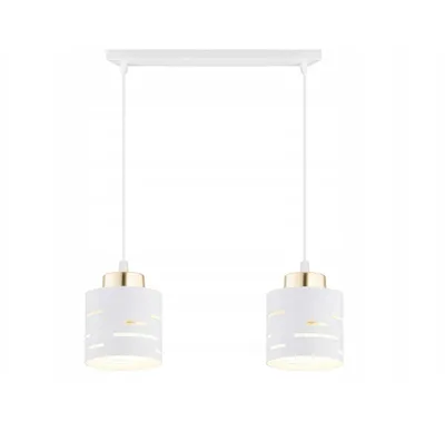 Produktbild von FKL DESIGN Home Deco Deckenlampe Deckenleuchte 2-flammig E27 Metall Lampenshirm Lampe aus Serie (Weiß, N910-BZ2)