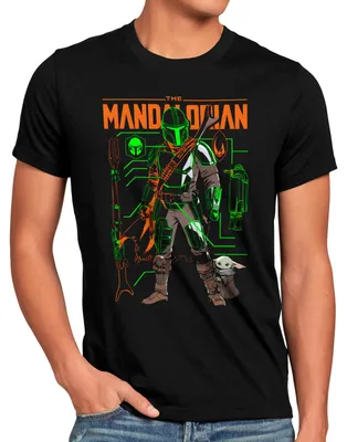 Produktbild von A.N.T. Mando Schematics Herren T-Shirt yoda mando kopfgeldjäger
