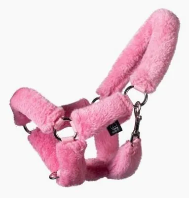 Produktbild von Halfter mit Kunstfell rosa